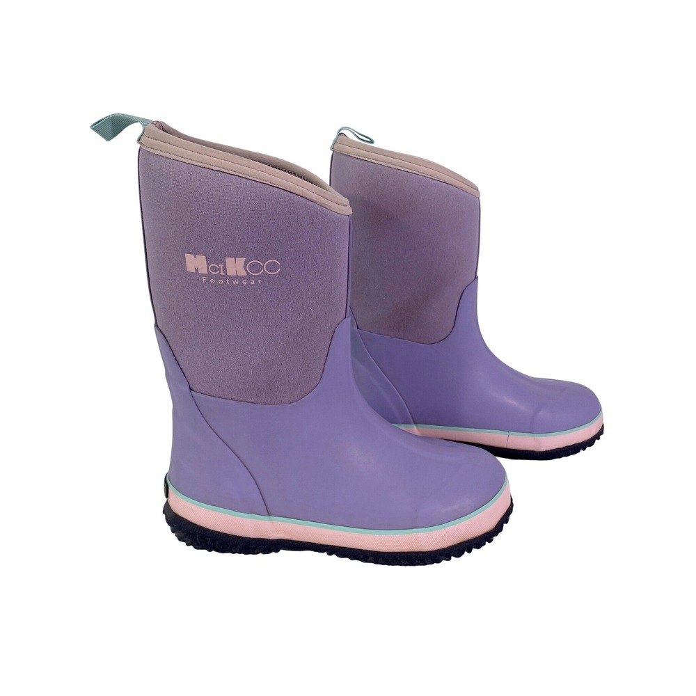 MciKcc Rubber Rain Snow Waterproof Insulated Boots Kid's Youth 4 All Season